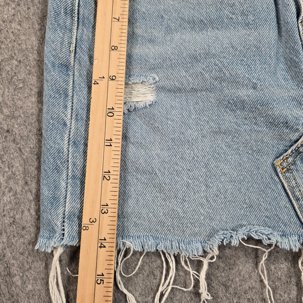 Levi's Skirt Womens 24 Blue Denim Distressed Mini Cutoff Raw Hem Fringe Casual - Picture 4 of 8
